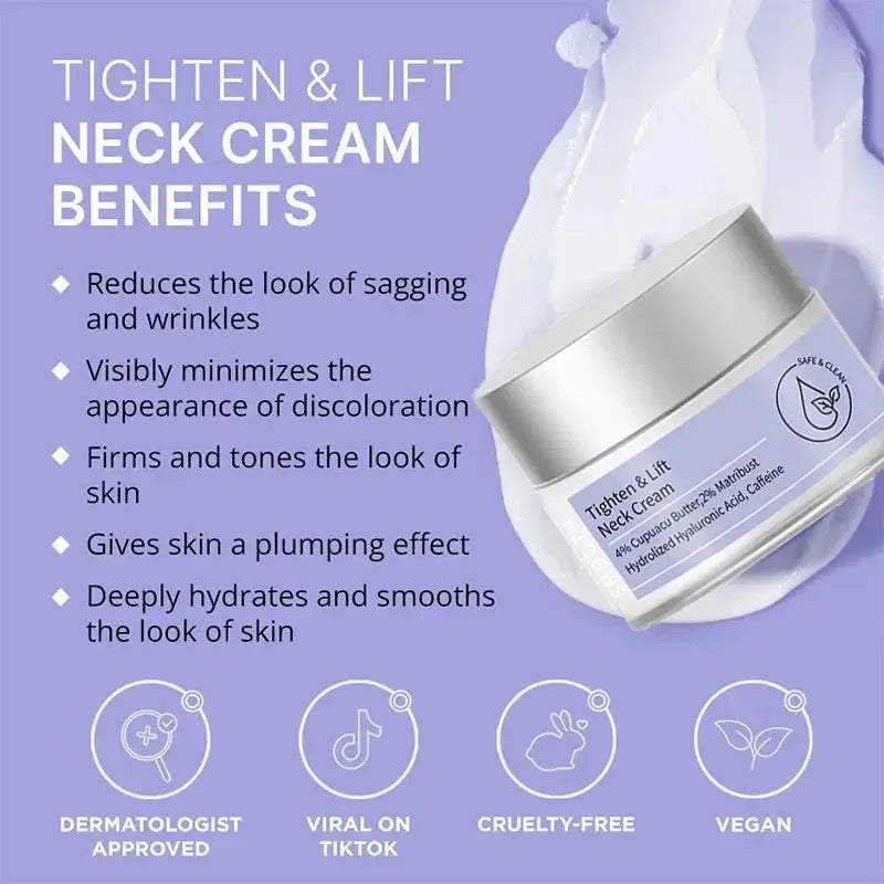 Anti-Aging Neck Firming Cream - Reduces Wrinkles, Lifts & Shapes