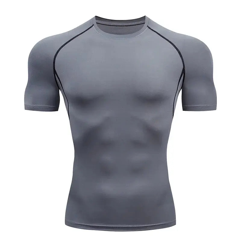 Men's Compression Running T-Shirt - Short Sleeve Fitness Gymwear - VigorGear